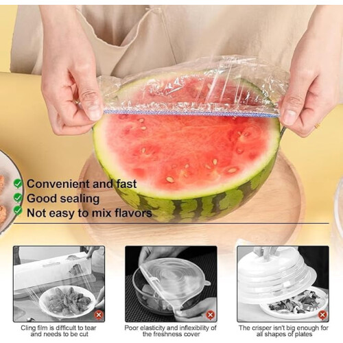 Couvre-bols élastiques réutilisables pour protéger les aliments (100 pièces) 1