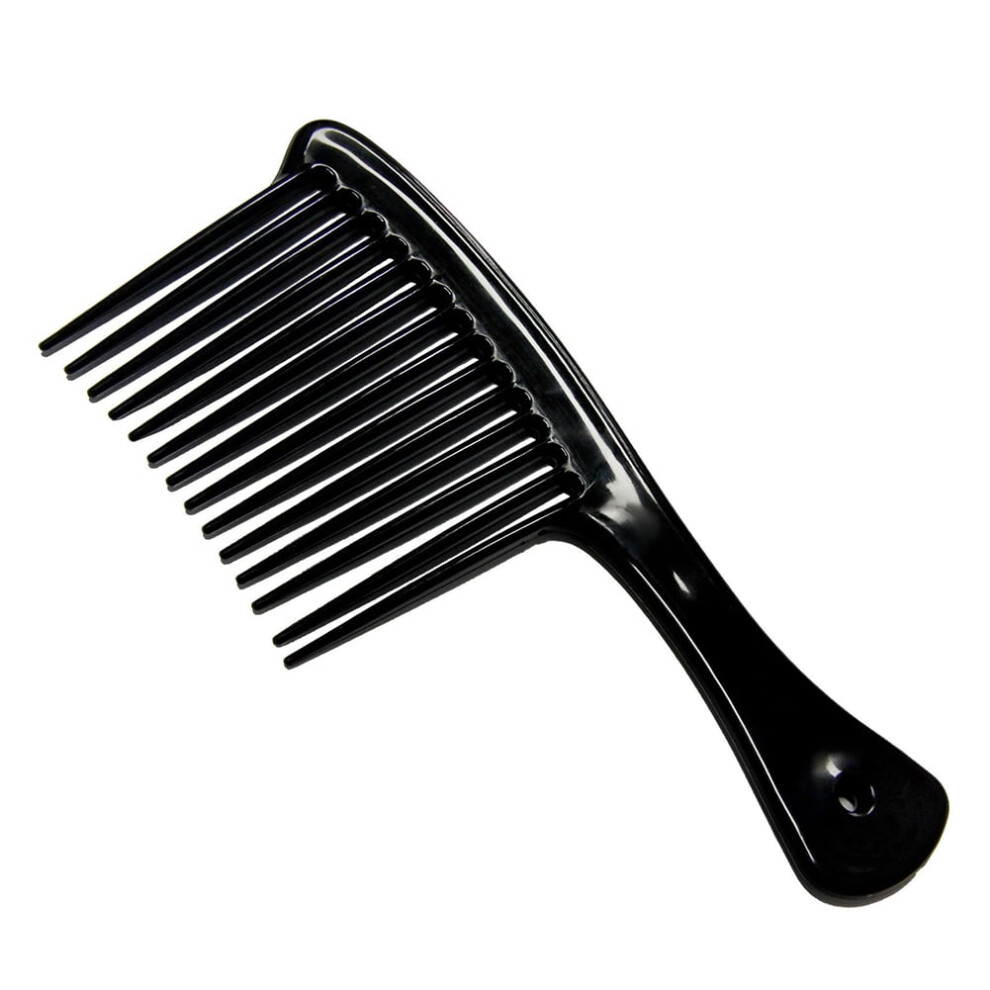 Wide Tooth Comb for Detangling and Reducing Hair Loss Black