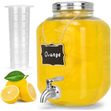 Glass Beverage Dispenser 1.2 Gal Stainless Steel Spigot