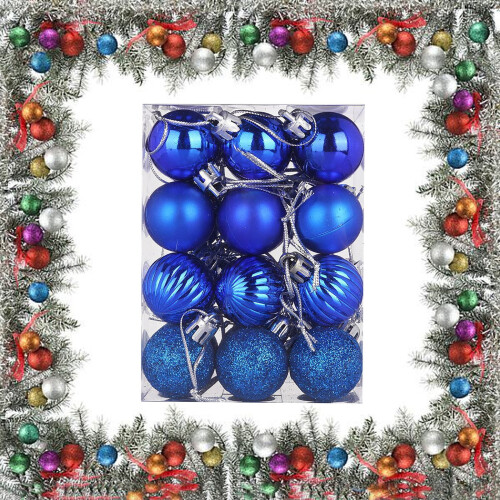 Staron Christmas Ornaments Blue 24-Piece Set 1