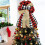 Christmas Tree Topper Bow Red Buffalo Plaid Large 4