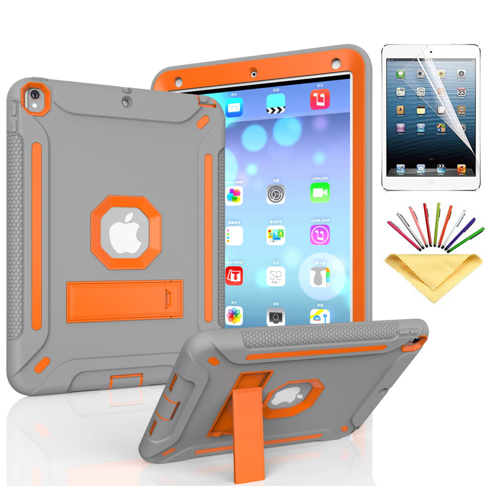 Ipad Pro 9.7 Case Gray Shockproof 3-Layer Cover With Orange 9180333284603