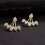 Women's waterdrop rhinestone ear jacket stud earrings 4