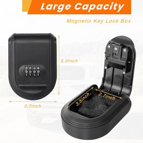Portachiavi magnetico per auto con lucchetto a combinazione (1 pezzo) 1