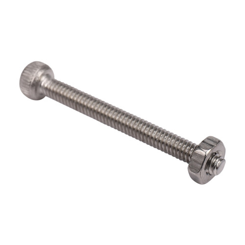 M2 x 20mm Long Hex Socket Knurled Cap Screws Bolts Nuts Set 80Pcs