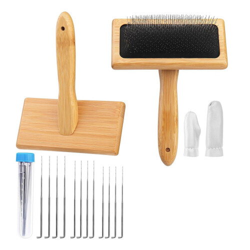 Handkaardborstels van hout (2 stuks)