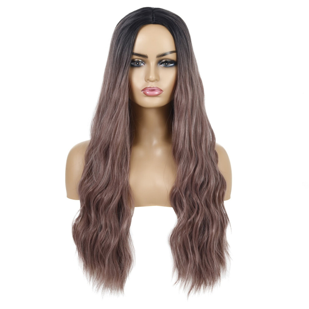 Long Purple Curly Lace Front Wig Human Hair
