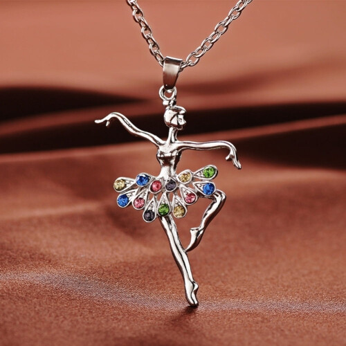 Colar com pingente de bailarina e strass (1 peça) 1