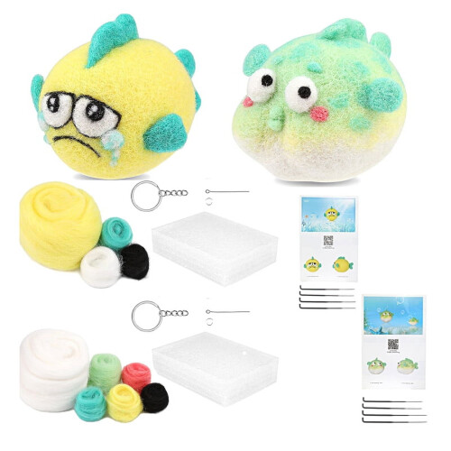 Needle Felting Kit with Needles Foam Mat Wool Roving