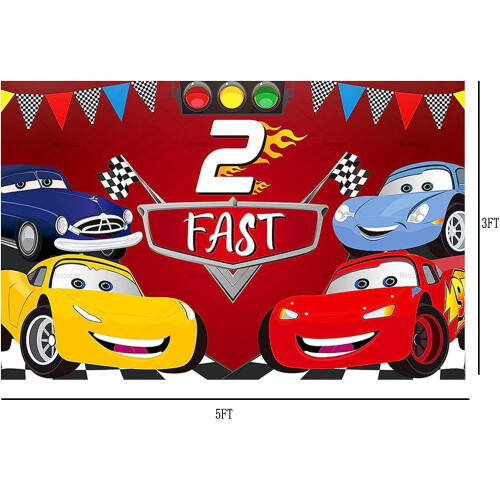 Fondo de cumpleaños de Lightning McQueen de 5x3 pies 1