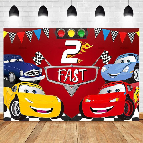 Fondo de cumpleaños de Lightning McQueen de 5x3 pies 2