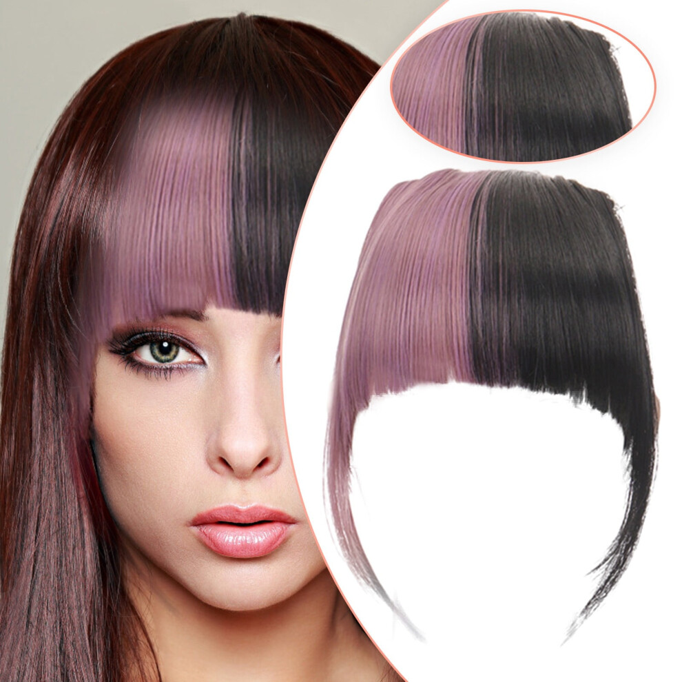 Women's Human Hair Wig with Bangs and Sideburns