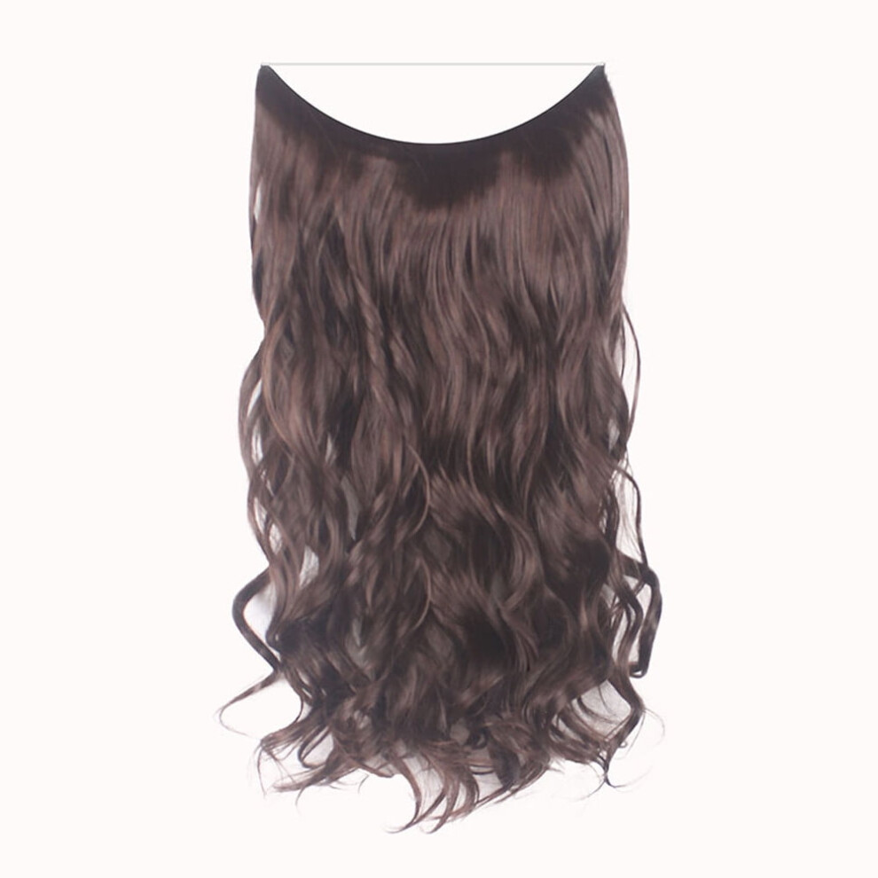 Human Hair Wig Straight Brown Full Head Clip-in