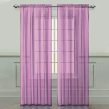 Purple sheer voile curtains 2 panels 40" x 79"