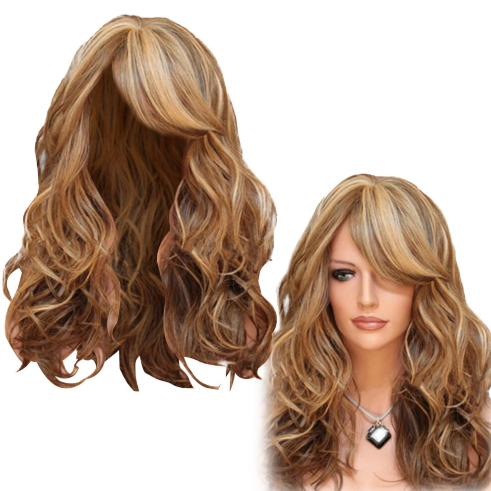 Women's Blonde Long Curly Human Hair Wig