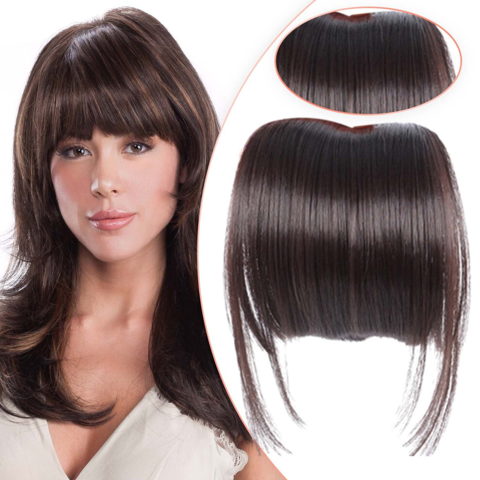 Women's Human Hair Wig with Bangs and Sideburns