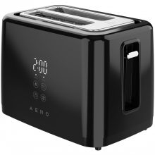 Zwarte broodrooster - AENO - ATS0002B - 930 W - 2 sleuven - 7 bruiningsniveaus - Elektronische bediening - Kunststof