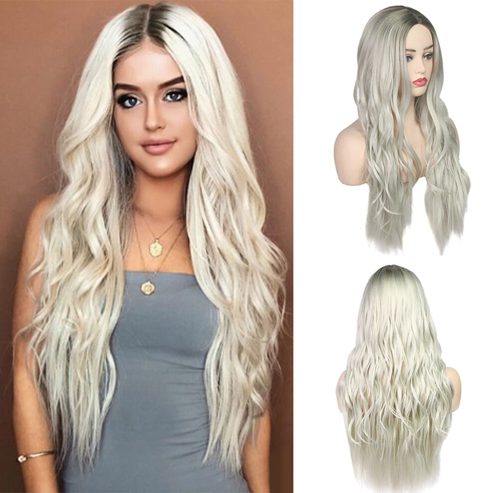 Human Hair Wig for Women Gradient Curly Mid-Length