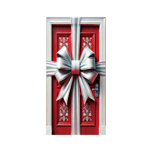 Kerstdeurhoes, meerkleurig, polyester, 1 stuk 1