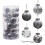 Christmas Tree Balls Plastic Glittery Silver 30 pcs 2.36 1