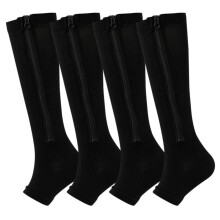 Compression Socks 15-20 mmHg Knee High Open Toe 2 Pairs