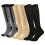 Compression Socks with Zipper 15-20mmHg Closed Toe 3 Pairs 1