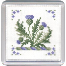 Victorian Thistles cross stitch coaster kit