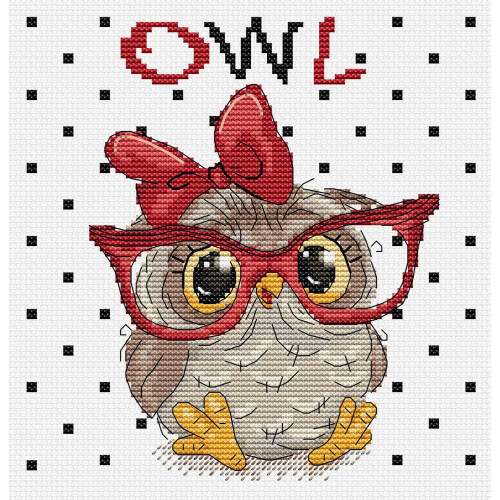 Cross Stitch Kit The Owl with Glasses B1403