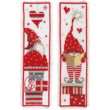 Cross Stitch Bookmark Kit Christmas Gnomes 2 Pack 2.4 x 8