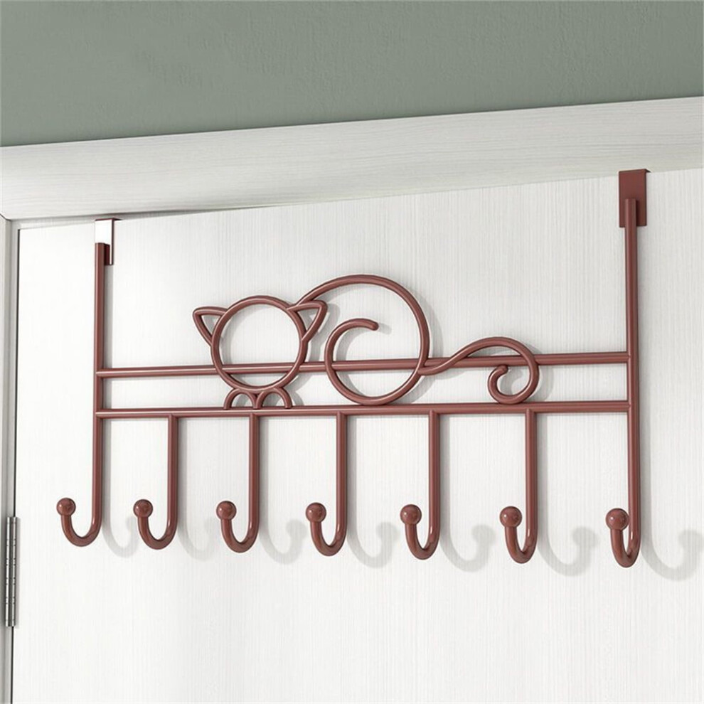 Nogis Over-The-Door Hook Rack Metal 7-Hook Brown 9306268683292