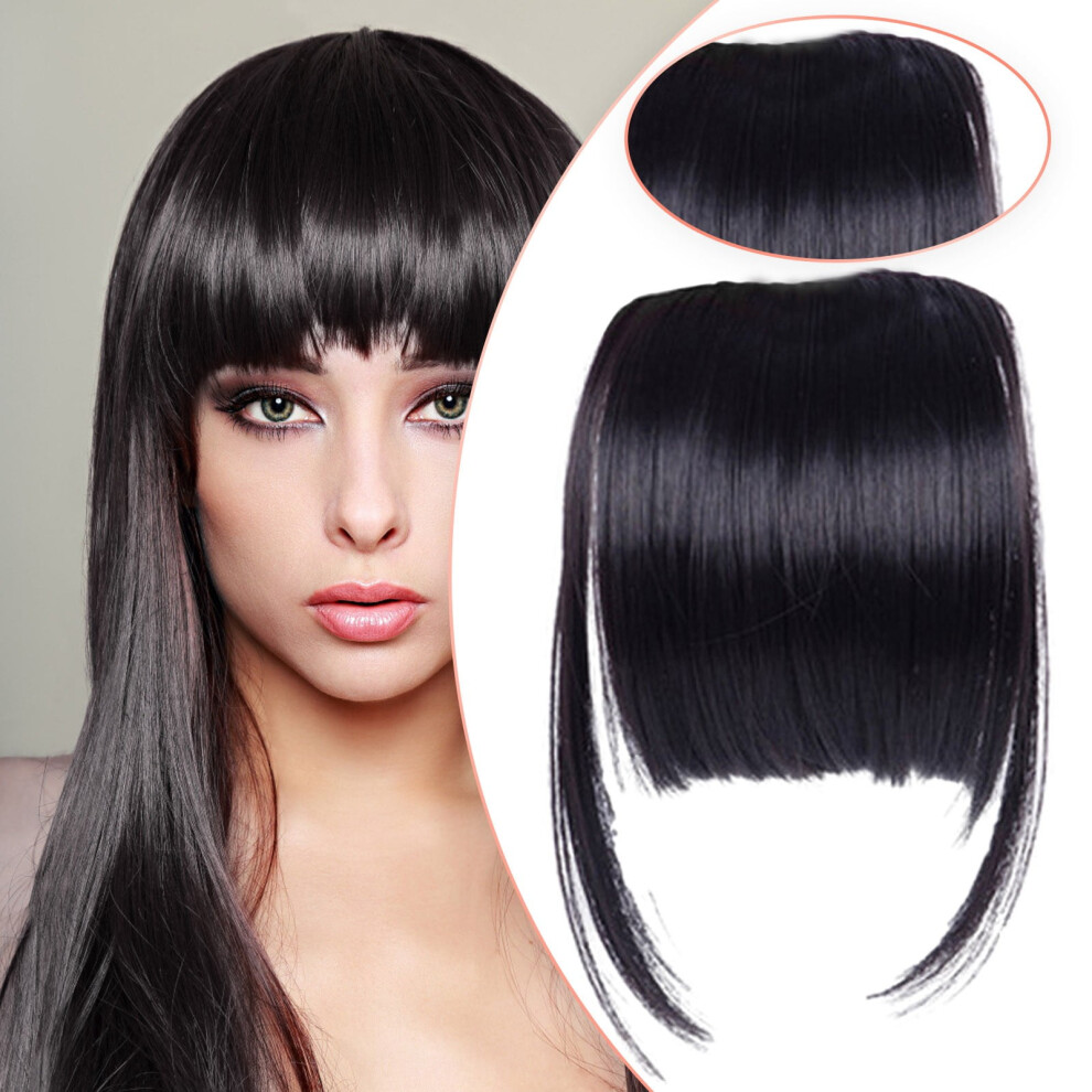 Women's Human Hair Wig with Bangs and Clip-in Fringe