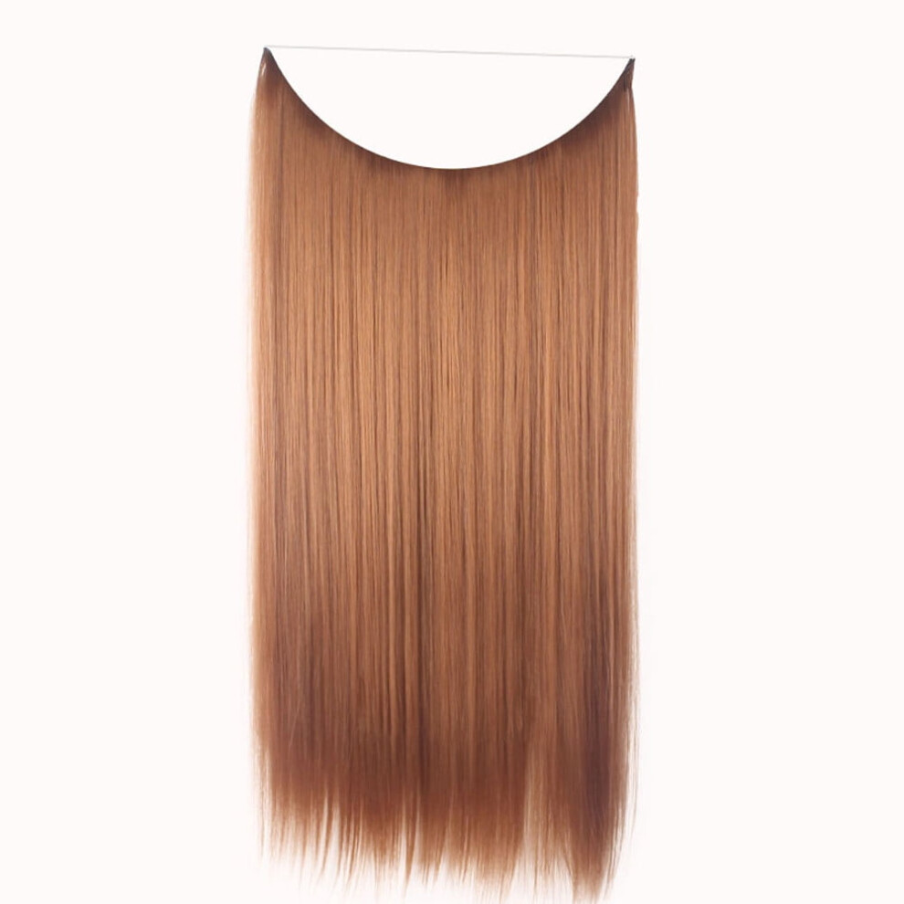 Human Hair Wig Straight Brown Full Head Clip-in