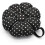 Pumpkin-shaped sewing pincushion with wrist strap black 1