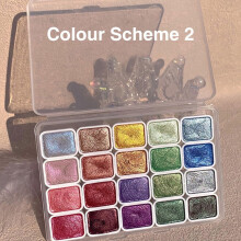 Watercolor Paint Set Glitter Metallic Pearlescent 20 Colors