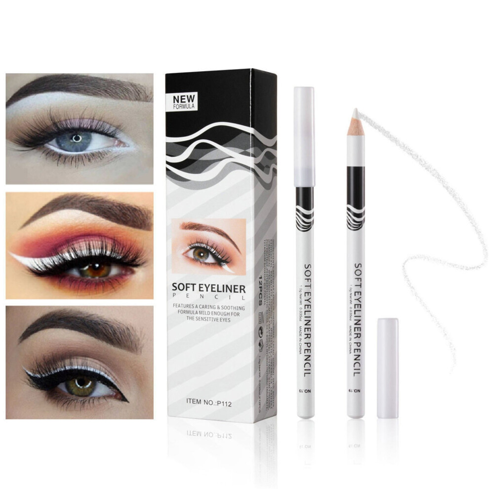 White Eyeliner Pencil for Highlighting and Eye Brightening,