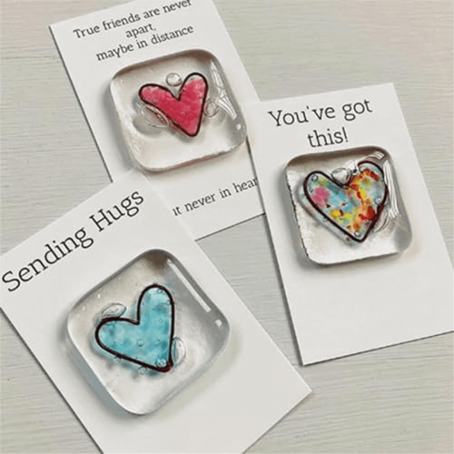Glass Heart Pocket Token Keepsake - Multicolor 2