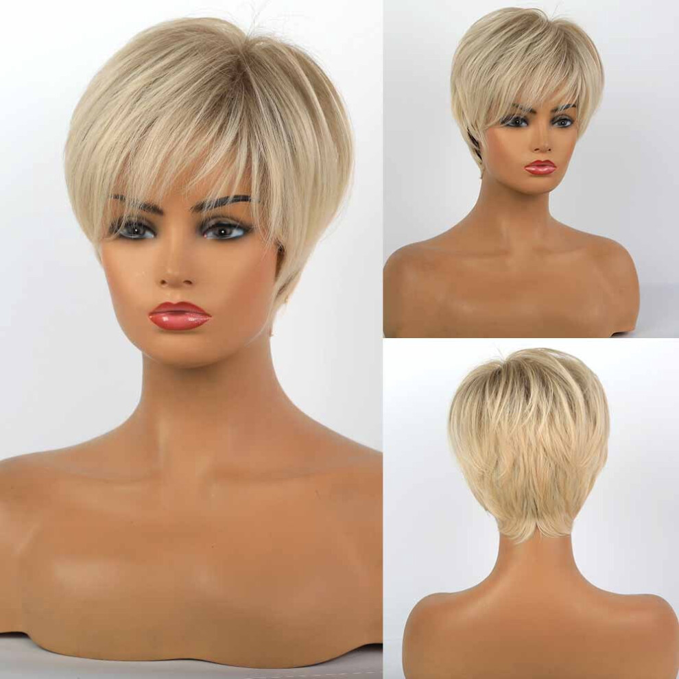 NOGIS synthetic short wig pale blonde straight fluffy