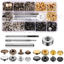 120Pc Leather Snap Fasteners Kit12.5mm with4Tools, 4Colors, Compatible with Clothes, Jackets, Jeans, Bags & Bracelets