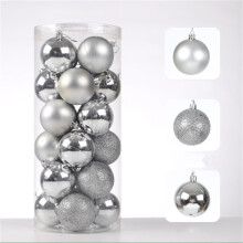 SATRINO Christmas Ball Ornaments Red Shatterproof 24pcs