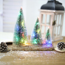 Mini Christmas Tree with LED White Light Green Cedar 1pc