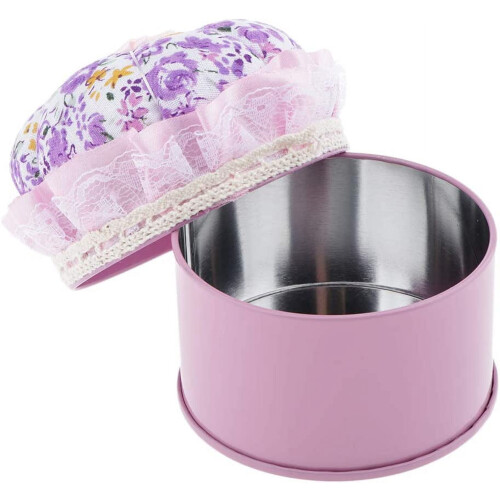 Iron Storage Jar for Quilting Pins with Pin Cushion Lid 2