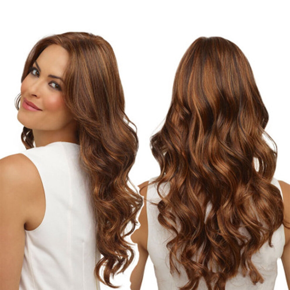 Human Hair Wigs for Women Brown Long Wavy