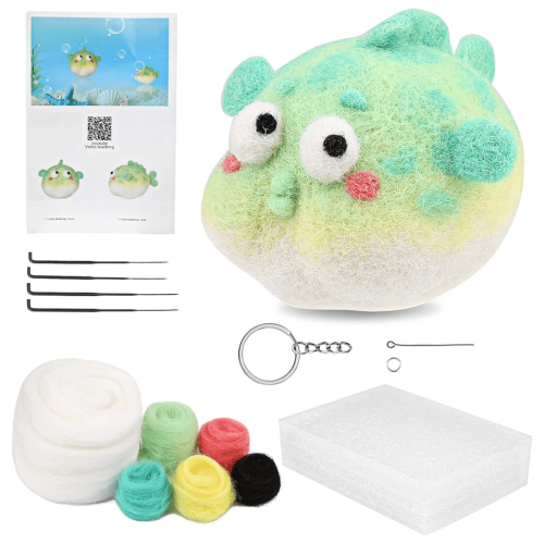 Needle Felting Kit with Needles Foam Mat Wool Roving 1
