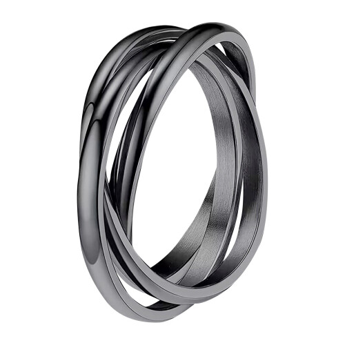 Stainless Steel Dome Ring for Women Stackable Cross Band