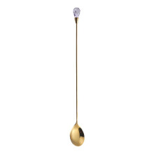 Soug1pc Lepel met lange steel, roestvrij staal, voor het roeren en mengen van thee, room en ijs. Nieuw
