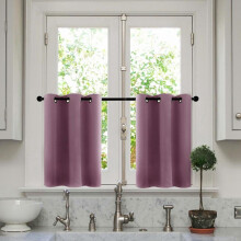Kitchen Blackout Curtains Pale Purple 34W x 24L 2 Panels
