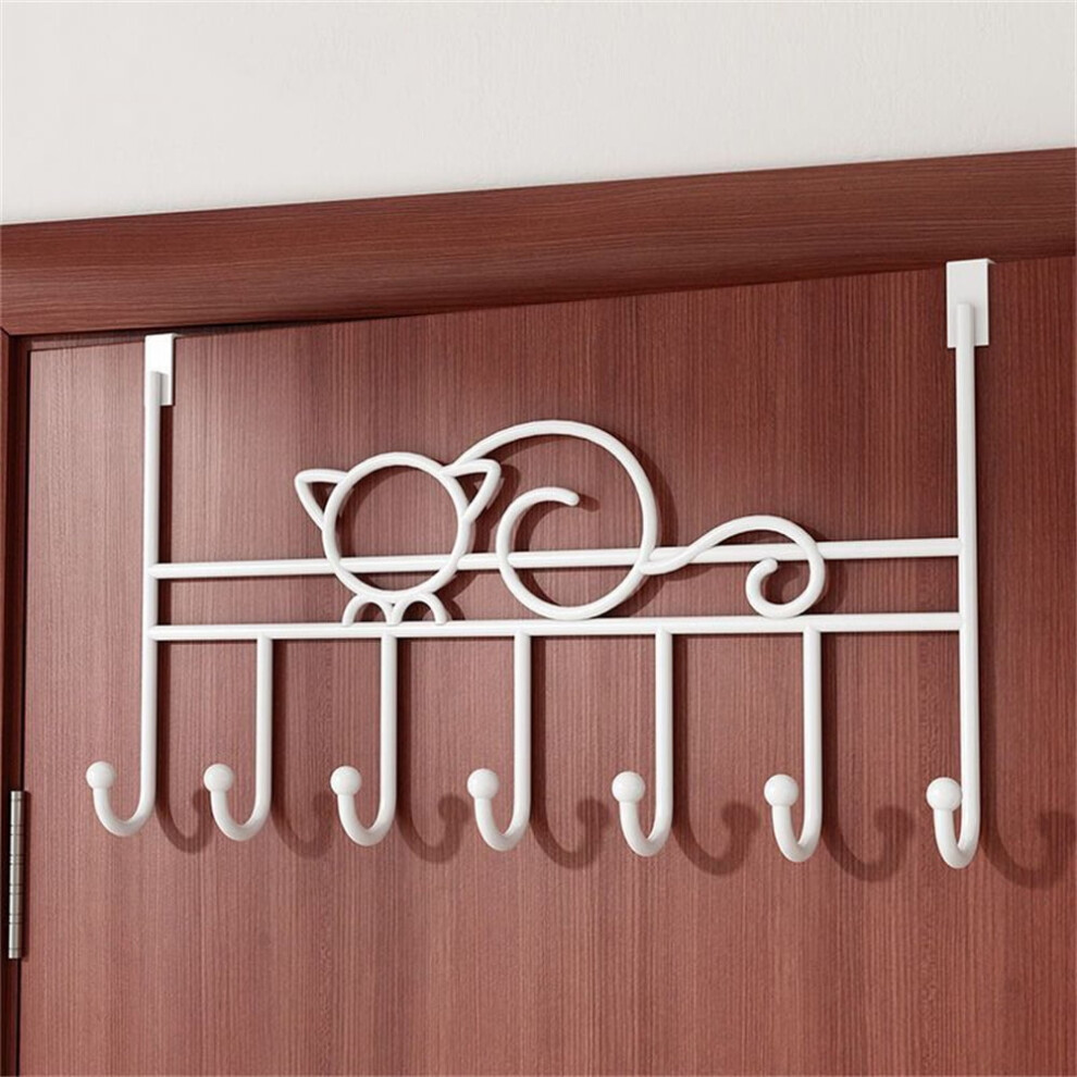 Nogis Over-The-Door Hook Rack White 7-Hook Metal 9306268683308