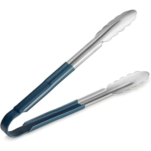 Stainless Steel Tong with Blue Handle 12 inch