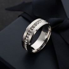 Men's zircon ring silver daily wear size 6-13