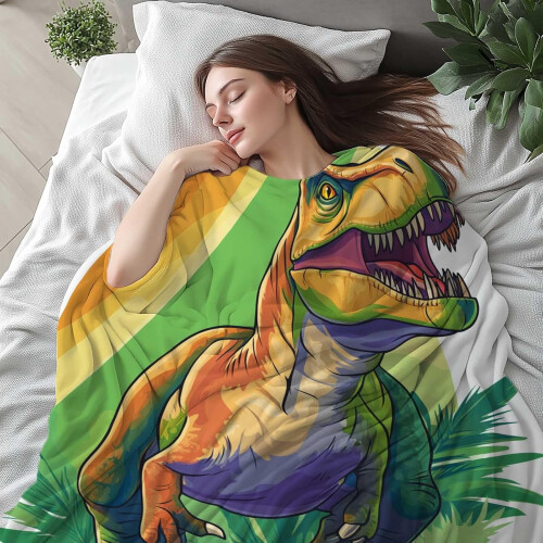 Couverture dinosaure en polaire douce 203 x 152 cm 1